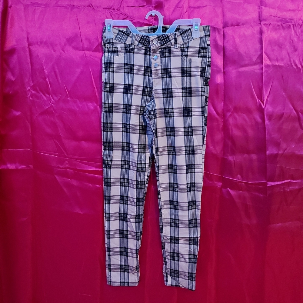 Plaid Low Rise Pants